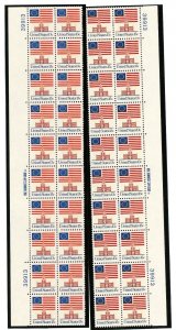 US  1622C  Star Flag Over Indep Hall -  L and R Plate Strips of 20 MNH-39913Blk