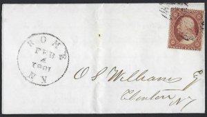 US 1861 PRE CIVIL WAR COVER DATED FEB 4 DURING THE PEACE CONFERENCE IN FEB 1861