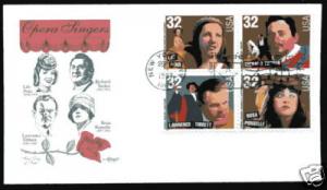 3154-57 Opera Singers, Artmaster, block4, FDC