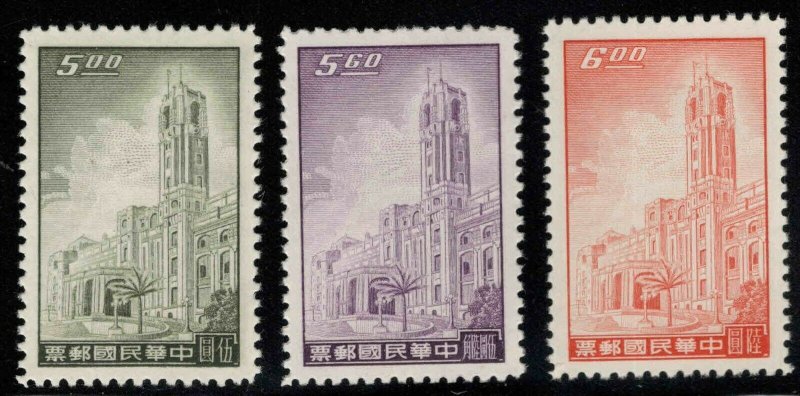 Republic of China, Taiwan Scott 1349-1351 complete MNH**  set on normal paper