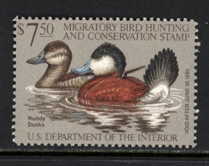 SCOTT RW48 1981 $7.50 RUDDY DUCKS DUCK STAMP ISSUE MNH OG VF CAT $12!