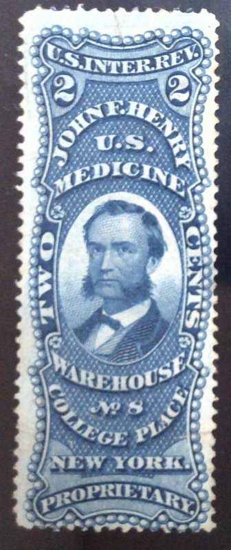 Scott #RS115a - 2c Blue - Old Paper - John F. Henry