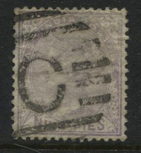 India 1874 9 pies lilac used