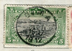 BELGIUM CONGO; 1910 early pictorial issue fine used 5c. value