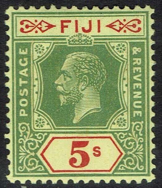 FIJI 1922 KGV 5/- DIE II WMK MULTI SCRIPT CA 