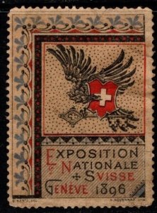 1896 Switzerland Poster Stamp National Exposition Geneva May 1-October 15