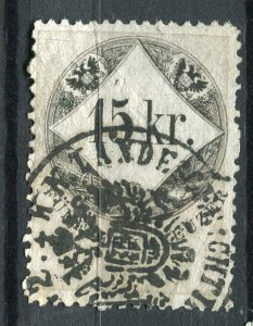 AUSTRIA; 1870s classic early Revenue issue fine used 15Kr. value