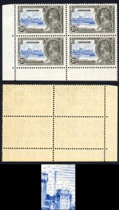 Gibraltar SG114a 2d Silver Jubilee Extra Flagstaff in a M/M Block Cat 79.80 pou