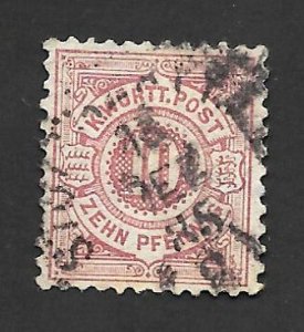 German State Wurttemberg 1875 - U - Scott #60A