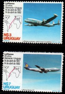 1982 Uruguay 25th anniv Lufthansa's Uruguay - Germany flight #1126 - 112...