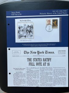 NY times Philatelic history of US panel: State ratify full vote at 18