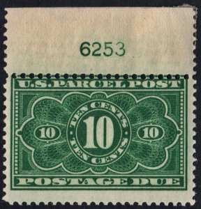 SC#JQ4 10¢ Parcel Post Postage Due Plate Single (1912) MNH*
