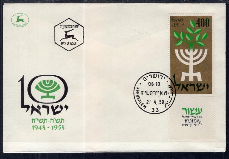 Israel 142 U/A FDC