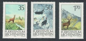 Liechtenstein Roebuck Chamois Stag Hunting 3v 1986 MNH SC#849-851 SG#900-902