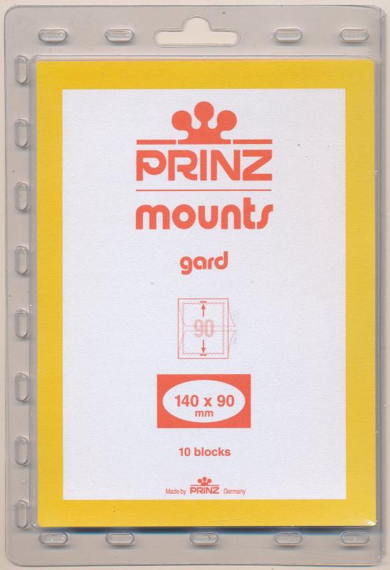 Prinz Scott Stamp Mounts Size 140/90 CLEAR Background Pack of 10 