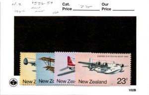 New Zealand, Postage Stamp, #556-559 Mint NH, 1974 Airplane (AB)