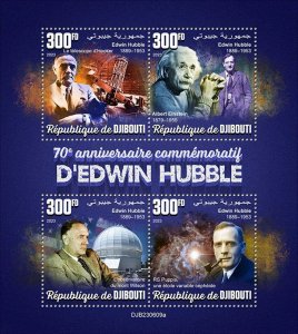 DJIBUTI - 2023 - Edwin Hubble - Perf 4v Sheet - Mint Never Hinged