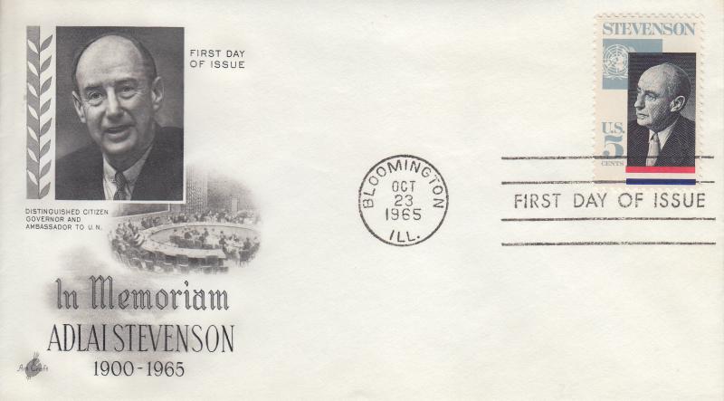 1965 Adlai Stevenson (Scott 1275) FDC Artcraft