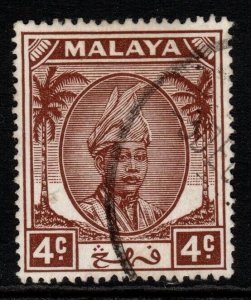 MALAYA PAHANG SG56 1950 4c BROWN FINE USED