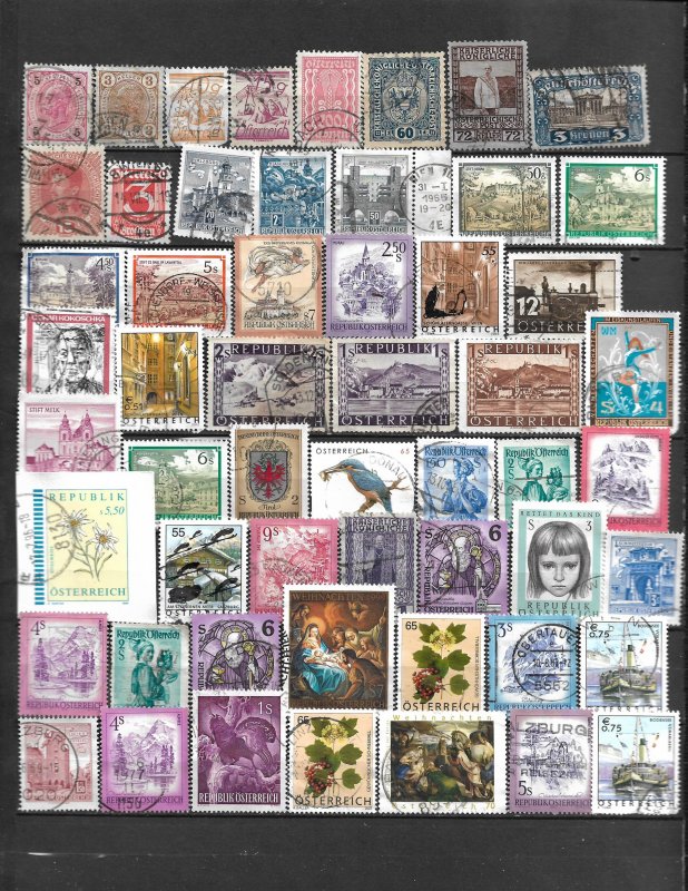 COLLECTION LOT OF 122 AUSTRIA STAMPS 1867+ 2 SCAN