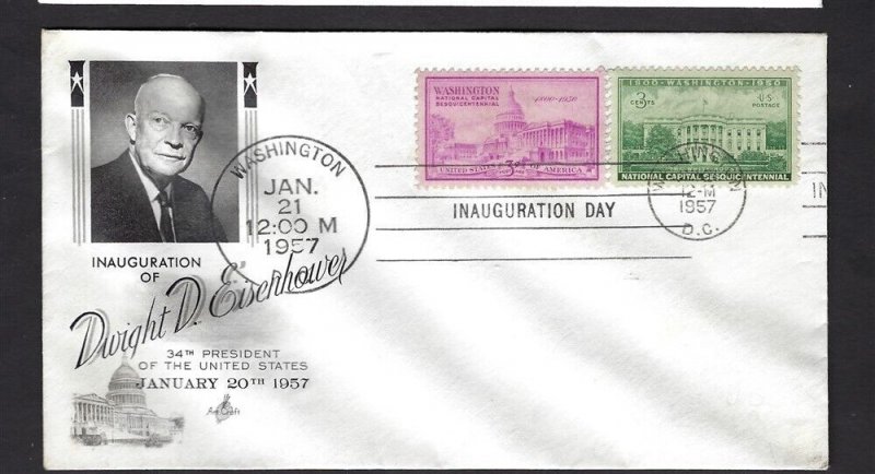 1965 US Dwight D Eisenhower Washington inauguration Artcraft