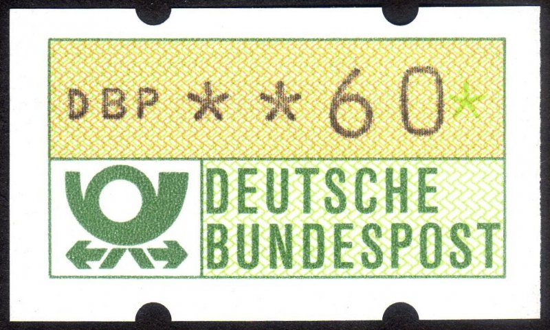 1981, Germany, 60pf ATM label, MNH, Mi ATM1