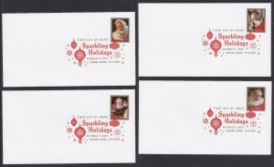 US 5332-5335 Sparkling Holidays Santa (set of 4) DCP FDC 2018 