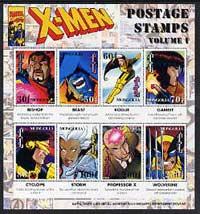 Mongolia 1995 X-Men (comic strip) perf sheetlet containin...