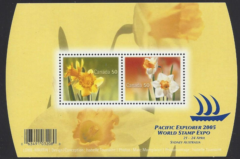 Canada #2091 mint ss, Daffodils, issued 2005
