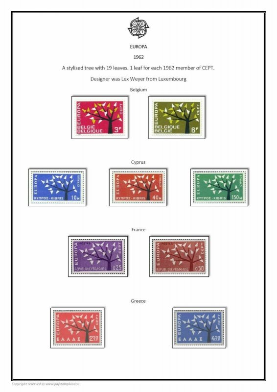 Europa CEPT 1956-2021 (3 albums) PDF STAMP ALBUM PAGES