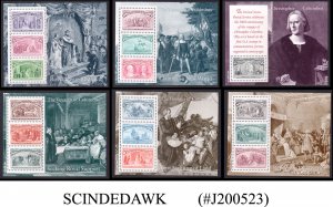 UNITED STATES USA - 1992 THE VOYAGE OF COLUMBUS - SET OF 6 SHEET MINT NH