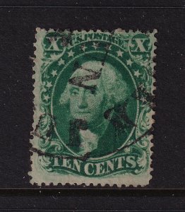 1857 Washington 10c green Sc 32 used Type II single stamp CV $190 (BE