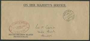 SOLOMON IS 1968 OHMS local Honiara cover - Education Dept..................59092