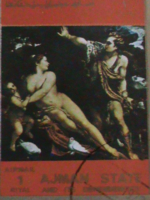 ​AJMAN STATE STAMP: 1973- FAMOUS PAINTING- CTO STAMPS-RARE VERY RARE