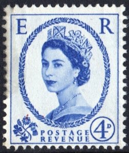 Great Britain #359a 4d Queen Elizabeth II: Graphite Lines Single (1959) MNH*