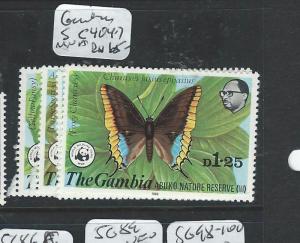 GAMBIA (P2507B) WWF BUTTERFLY SC 404-7  MNH 