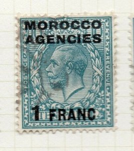 Morocco Agencies French Zone 1919-24 Issue Used 1F. Optd Surcharged NW-180649