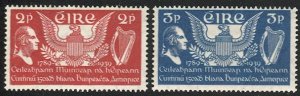 IRELAND 1939 Sc 103-04 Mint LH VF, Washington - Eagle - Harp, US Constitution