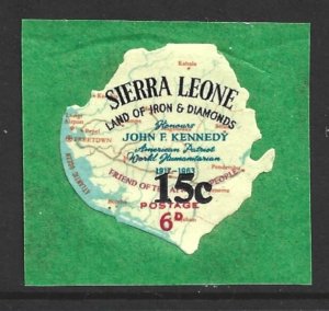 Sierra Leone, Scott #292; 15c on 6p Map, Unused