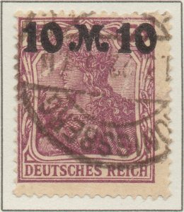 Germany Germania 75pf surcharged stamp Deutsches Reich Weimar SG175 1921
