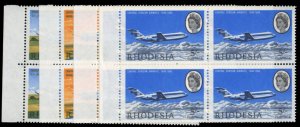 Rhodesia #241-244 Cat$31+, 1966 Central African Airways, complete set in bloc...