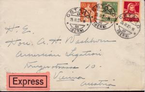 Switzerland 1927 Nice Three Color Franking Special Delivery Rate Cover