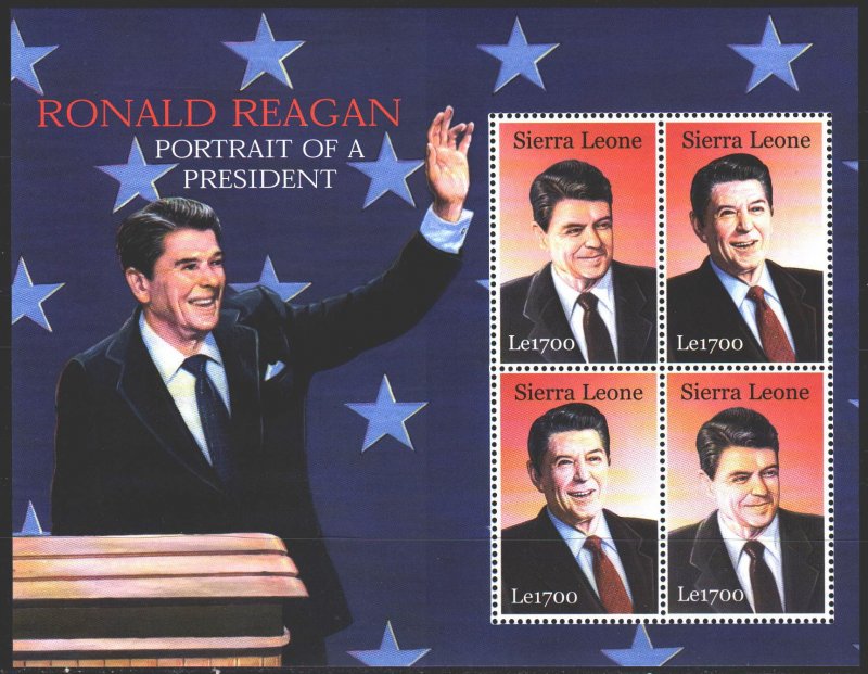 Sierra Leone. 2002. Small sheet 4332-33. Reagan, US President. MNH. 