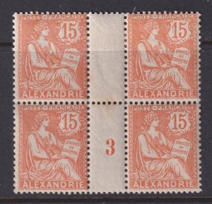 Alexandria (French Offices), Scott 22 (Yvert 25), MNH (HR sel) millesimes (spot)