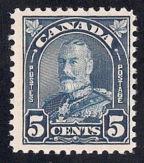 Canada #170 5 cents King George 5, Stamp Mint OG LH F-VF