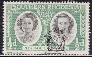 Southern Rhodesia 65 USED 1947 Royal Visit Tour