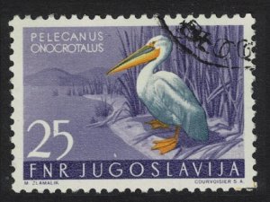 Yugoslavia Eastern white pelican Bird 1954 Canc SG#770 MI#743