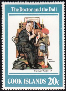Cook Islands 1982 MH Sc #685 20c The Doctor and the Doll by Norman Rockwell