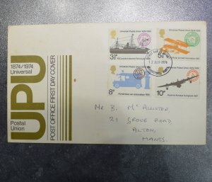 GB  Stamps  FDC  UPU    PO   1974     ~~L@@K~~