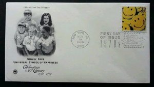USA US Smiley Face - Universal Symbol Of Happiness 1999 Smile Happy (stamp FDC)